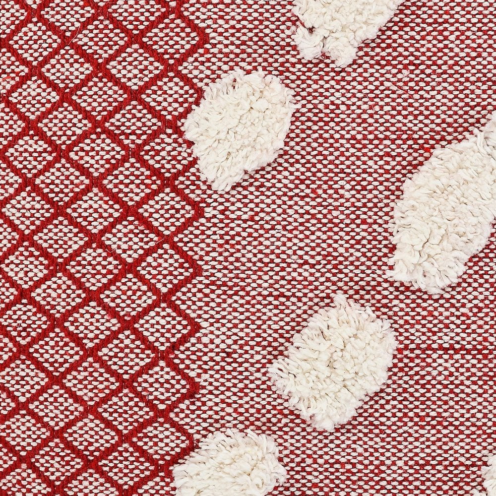 Harlow Hill Heute Red/Cream Geometric Kids/Tween Cotton Throw Pillow Cover, 20" x 20"