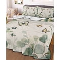 thumbnail image 3 of Quilts Twin XL Size, Eucalyptus Leaves Soft Comforter Bedding Set for Bed, Spring Summer Botanical Sage Green Rustic Lightweight Quilted Bedspread with Pillow Cover(2 Pieces), 68x98 Inch, 3 of 6