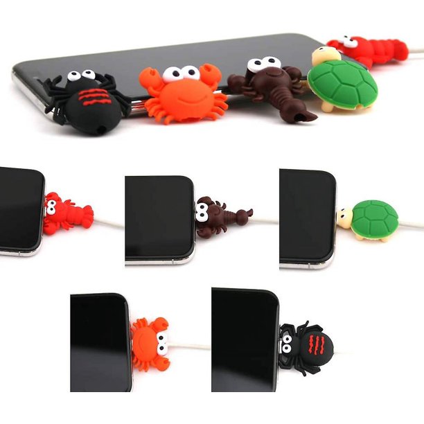 Cute-Animals-5PCS5 protectores de cable de datos/carga/rayo de animales lindos, masticables solo compatibles con la interfaz Lightning de Apple (cute-animals-5pcs)