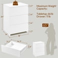 thumbnail image 4 of Yaheetech 24"H Wooden Nightstand, 3‑Drawer Handle‑Free Storage Chest of Drawers for Bedroom, White, 4 of 9
