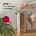 thumbnail image 6 of Living French Press Coffee Maker 20oz, Stainless Steel French Press Coffee, 4 Filter Heat Resistant Double Insulated, Rust-Free, Food Grade, Dishwasher Safe Coffee Pot, 6 of 8