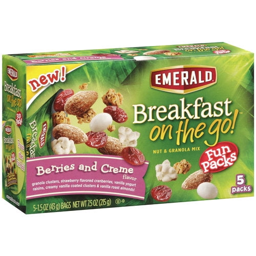 Emerald Breakfast On The Go! Berries And Creme Nut & Granola Mix, 5 ct