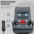 thumbnail image 4 of Vinsetto Vibration Massage Office Chair with Heat, Recining Back, Footrest, Microfibre Comfy Computer Chair, Dark Gray, 4 of 10