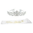 thumbnail image 1 of KAKOWELY 2Pcs Prom Queen Sash and Crystal Rhinestones Crown Set Wedding Party Headdress,6.3X"X5.51"X1.57", 1 of 5