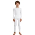 thumbnail image 3 of Moggemol Ensemble de Couche de Base de Compression pour Garçons, Col Rond, Haut à Manches Longues avec Leggings à Taille Élastique, Blanc 20, 3 of 7