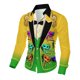 thumbnail image 5 of TaTaai Women's Mardi Gras Print Long Sleeve Loose Casual Shirt Unisex Lapel Button Down Blouse Fashion Holiday Top for Daily Office Party Streetwear Spring Summer Wear Gift, 5 of 9