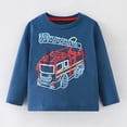 thumbnail image 2 of Odeerbi Toddler Boys Long Sleeve T-Shirts Fall Winter Cartoon Printed Cotton Base Tops Children's Cute Prints Shirts Crewnecks Tops Dressy Casual Blouses Clothes Navy, 2 of 5