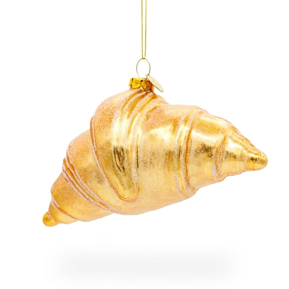 Croissant Glass Christmas Ornament