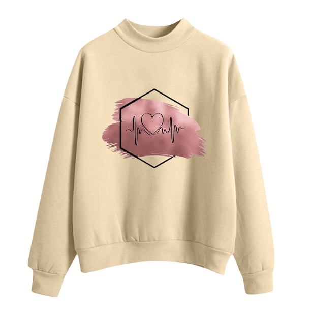 Gibobby Sudadera oversize mujer Sudadera de Manga Larga para Mujer de Gran tamaño de otoño de Talla Grande(Beige,XL)