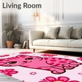 thumbnail image 2 of ODIKA 6'x9' Machine Washable Non-Slip Area Rug, Adorable Feline Animal Shaped Floor Covering High Traffic Rug, Pink, 723789, 2 of 7