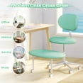 thumbnail image 3 of Pinmoco Ergonomic Cross Legged Swivel Chair, Wide Swivel Vanity Chair with Back Support, Height Adjustable for Criss Cross Sitting, Green, 3 of 13