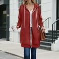 thumbnail image 2 of Godom Zip Up Hoodies for Women Oversized Fleece Long Pullover Hooded Sweatshirts Casual Long Sleeve Fall Jackets Coat 2025, 2 of 7