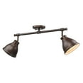 thumbnail image 2 of Golden Lighting  Duncan Rubbed Bronze and Steel Double-Bulb Light, 2 of 4