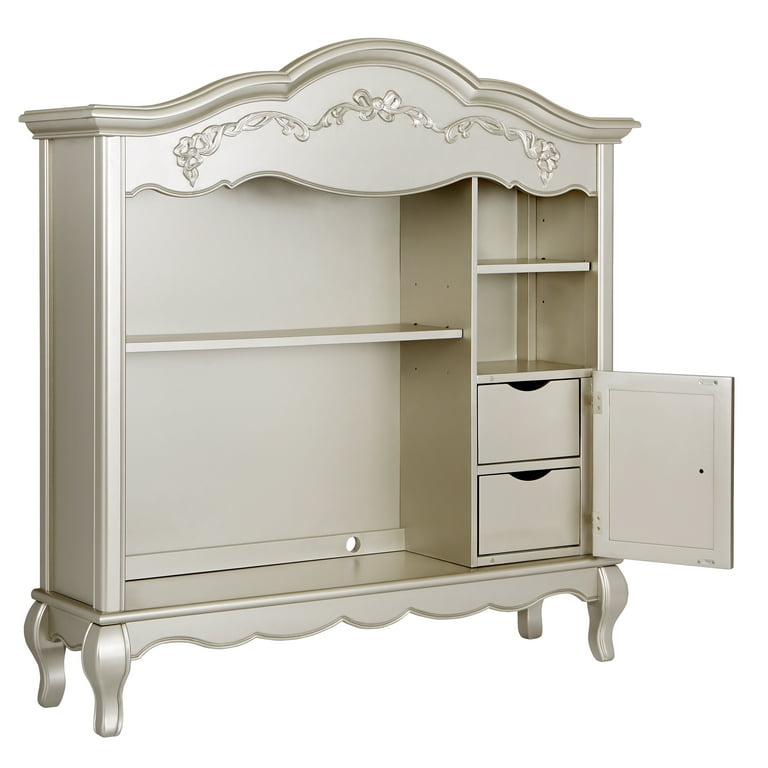 Evolur Aurora Hutch and Bookcase, Metallic Gold Dust