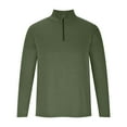 thumbnail image 3 of Aofany Men's Long Sleeved T-shirt Quick Drying Sports Running Pullover Half Zipper Tops Solid Color Breathable Tee Shirt, 3 of 5