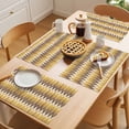 thumbnail image 5 of Brown Yellow Geometric Placemats Set of 4 Southwest Ethnic Country Place Mats Indoor Wipeable Table Mats Washable Cloth Dining Table Placemats for Kitchen Holiday Party Home Decor 13x19 Inch, 5 of 9