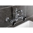 thumbnail image 4 of Kingston Brass KS2441PKX Duchess Double-Handle Wall-Mount Bridge Kitchen Faucet, Polished Chrome, 4 of 7