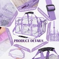 thumbnail image 3 of Bolsa de maquillaje de viaje Abbylike de PVC transparente con bolsillos, color morado, 3 of 6