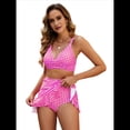thumbnail image 2 of Traje de Baño de Cintura Alta para Mujer, Falda de Baño de Dos Piezas con Control de Abdomen, Conjunto de Bikini Retro 2025. Rosa XL, 2 of 8