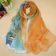 thumbnail image 2 of Visland Lady Scarf Floral Print Sunscreen See-through Ultra-thin Soft Fabric Neck Wrap Accessory, 2 of 6