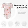 thumbnail image 6 of Uemuo Rabbit And Peach Pattern Women's One Piece Short Sleeve Swimsuit Rash Guard Surfing Modest Quick-drying Swimsuit Beach Essentials-XX-Large, 6 of 9