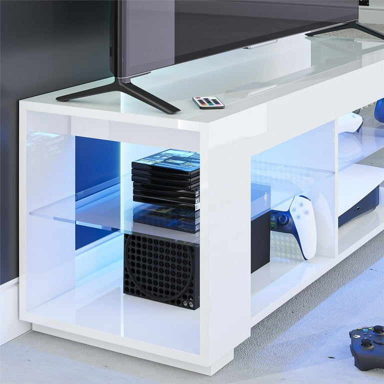NTense LED TV Stand with Glass Shelves for TVs up to 55