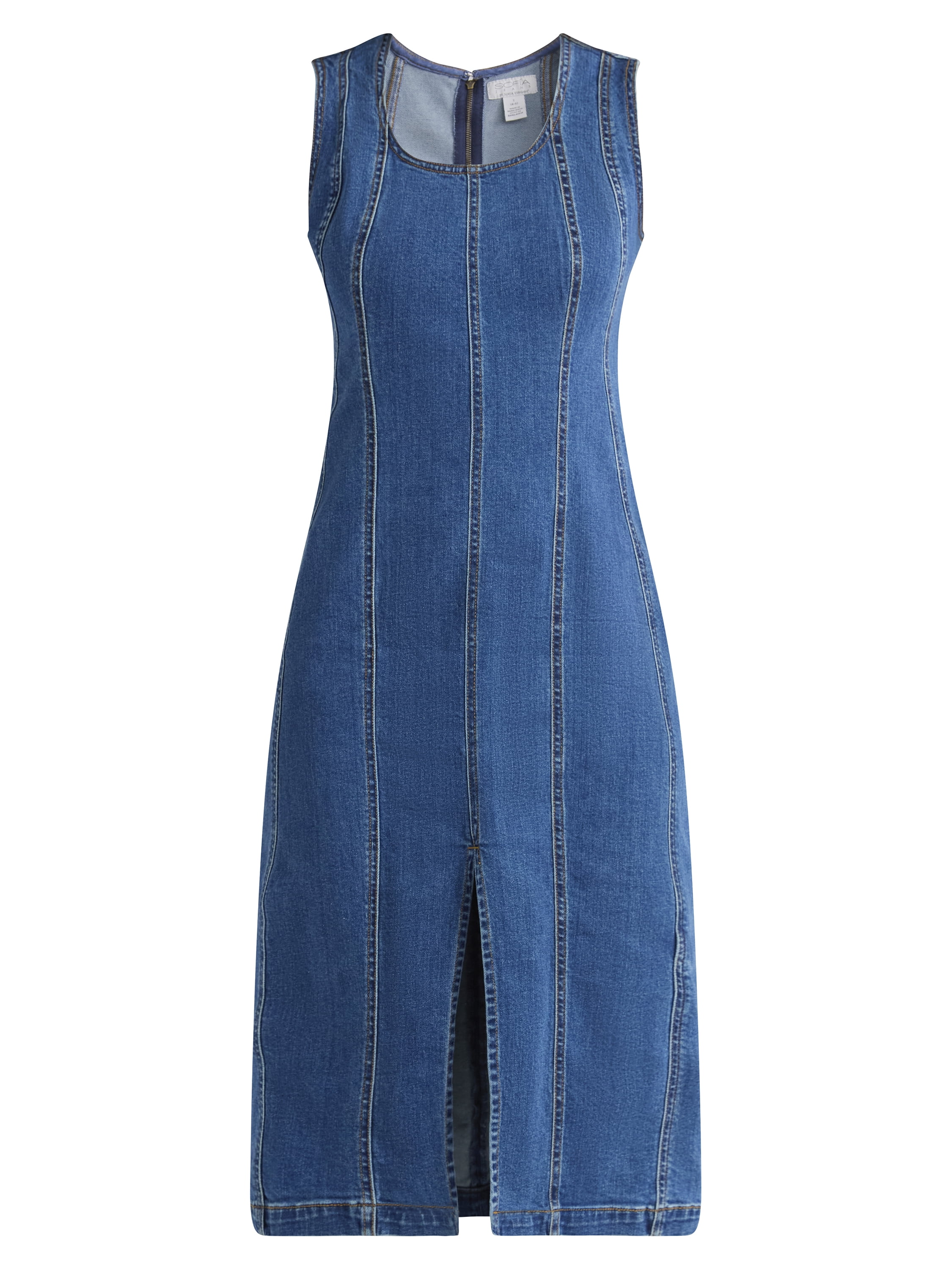 Sofia Seamed Denim Dress, Sizes XS-XXXL
