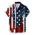thumbnail image 2 of Mens 250th Anniversary USA Shirt Short Sleeve Button Down Shirts Independence Days Top Red L, 2 of 4