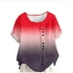 thumbnail image 1 of Vestidos Casuales Para Mujer, Blusas De Mujer De Moda Blusa informal de lino con botones y manga corta estampada para mujer, 1 of 4