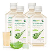 AloeCure Pure Aloe Vera Juice USDA Certified Organic, Natural Flavor Acid Buffer, 4x500ml Bottle, Processed Within 12 Hours of Harvest to Maximize Nutrients, No Charcoal Filtering-Inner Leaf