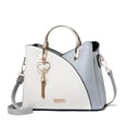 thumbnail image 1 of Bolso de mano con costura para mujer, moderno, combinable, de piel sintética, con forma de bolso bandolera para el hombro, 1 of 6