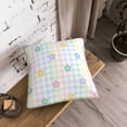 thumbnail image 6 of ZNDUO Colorful Plaid Floral Throw Pillows, Throw Pillows for Couch-Indoor Decorative Pillows,18"x18", 6 of 8