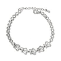 Kaash Customs Crown Shape Sterling Silver Adjustable Minimalist CZ Stone Anklet Bracelet Best Gift for Her on Birthday and Christmas