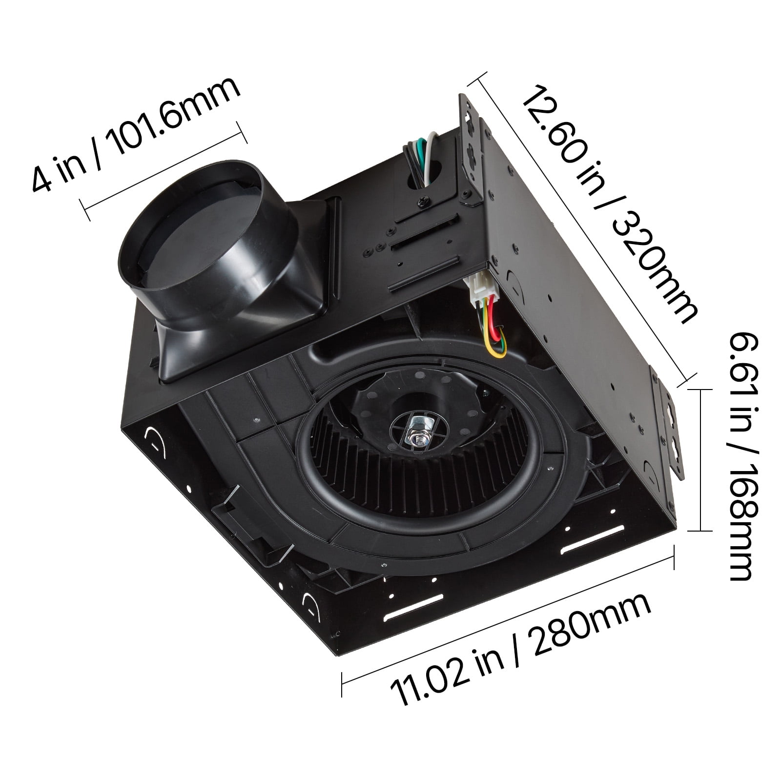 VEVOR Bathroom Exhaust Fan with LED Light, 110 CFM 4000K Bathroom Vent, 1.5 Sones Low-Noise, Premium Motor Ceiling Fan for Laundry Room, Storage Room, Home Ventilation, White