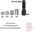thumbnail image 2 of 5pcs M14 X 1.25 Spark Plug Thread Repair Kit, Cylinder Head Rethreading Kit, Spark Plug Rethreading, 14mm Reamer Cylinder Thread Repair Tool, 2 of 4