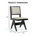 thumbnail image 3 of Furniture of America Kaelis Modern Solid Wood Indoor Dining Chairs, Balck (Set of 2), 3 of 9