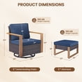 thumbnail image 2 of Gymojoy 4 Pieces Patio Furniture Set Outdoor Swivel Rocker Chairs Set of 2 with 2 Ottomans in Brown Wicker Blue Cushions for Porch Deck Garden Backyard, 2 of 10