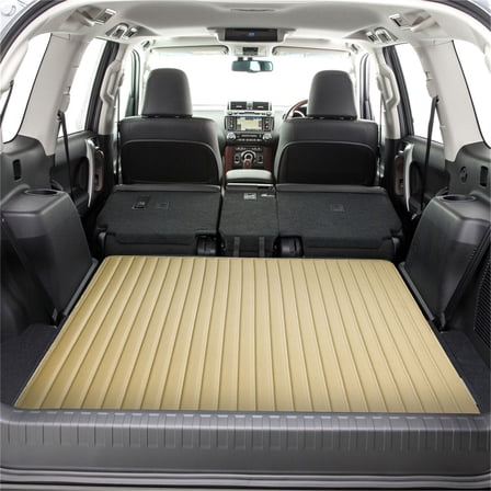 FH Group, Cargo Liner 46" For Truck SUV Faux Leather Heavy Duty Stripe Design Beige