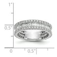 thumbnail image 7 of 14K White Gold Wedding Diamond Baguette Round Ring Band, Size 7, 7 of 7