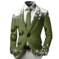 thumbnail image 4 of YMNXA Big Kids Boys Christmas Formal Coat Long Sleeve Lapel Snowflake Print Comfortable Jacket For Party Army Green 3-4 Years, 4 of 4