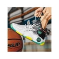 thumbnail image 5 of Harsuny Men Basketball Shoes Slip Resistant Sneakers Durable High-Top Sneaker Outdoor Casual Comfortable Running Shoe Lace-Up White Green 7.5, 5 of 9