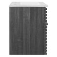 thumbnail image 5 of Wall Mount Sink Vanity Cabinet, Dark Grey Gray White, Wood, Mid Century Hotel Bedroom Bathroom, Modern Contemporary HB33698, 5 of 9