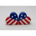 thumbnail image 3 of Ceramic American Flag Heart Salt and Pepper Shakers 2.5 Inch Patriotic Decor, 3 of 4