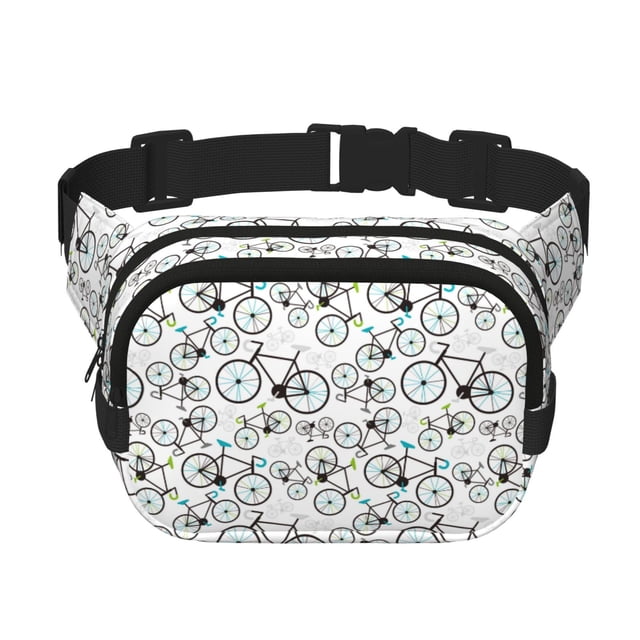 Fotbe Bicycle Cangurera Cuadrada con Estampado de Doble Capa, Bolsa de Cintura Ajustable Mini para Hombres y Mujeres