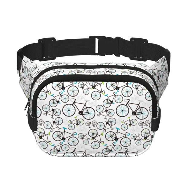 Fotbe Bicycle Cangurera Cuadrada con Estampado de Doble Capa, Bolsa de Cintura Ajustable Mini para Hombres y Mujeres