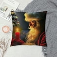 thumbnail image 2 of Orinice Santa Claus Candle Christmas Tree Graphic Decorative Throw Pillow Cover 1PC for Home Living Room Sofa Bed - Winter Pillow Case 12x12in, 2 of 5