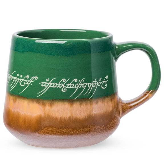 The Lord Of The Rings Elven Text Tapered Ceramic Pottery Mug | Holds 14 Ounces