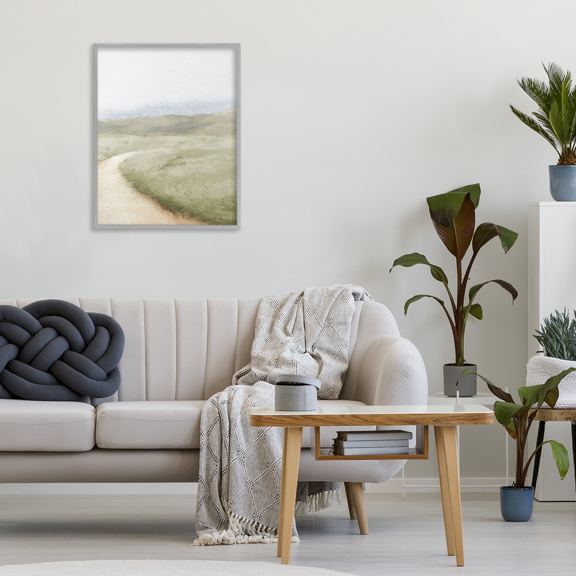 Stupell Industries Green Pasture Quiet Landscape Gray Framed Giclee Art, design by Michael Marcon