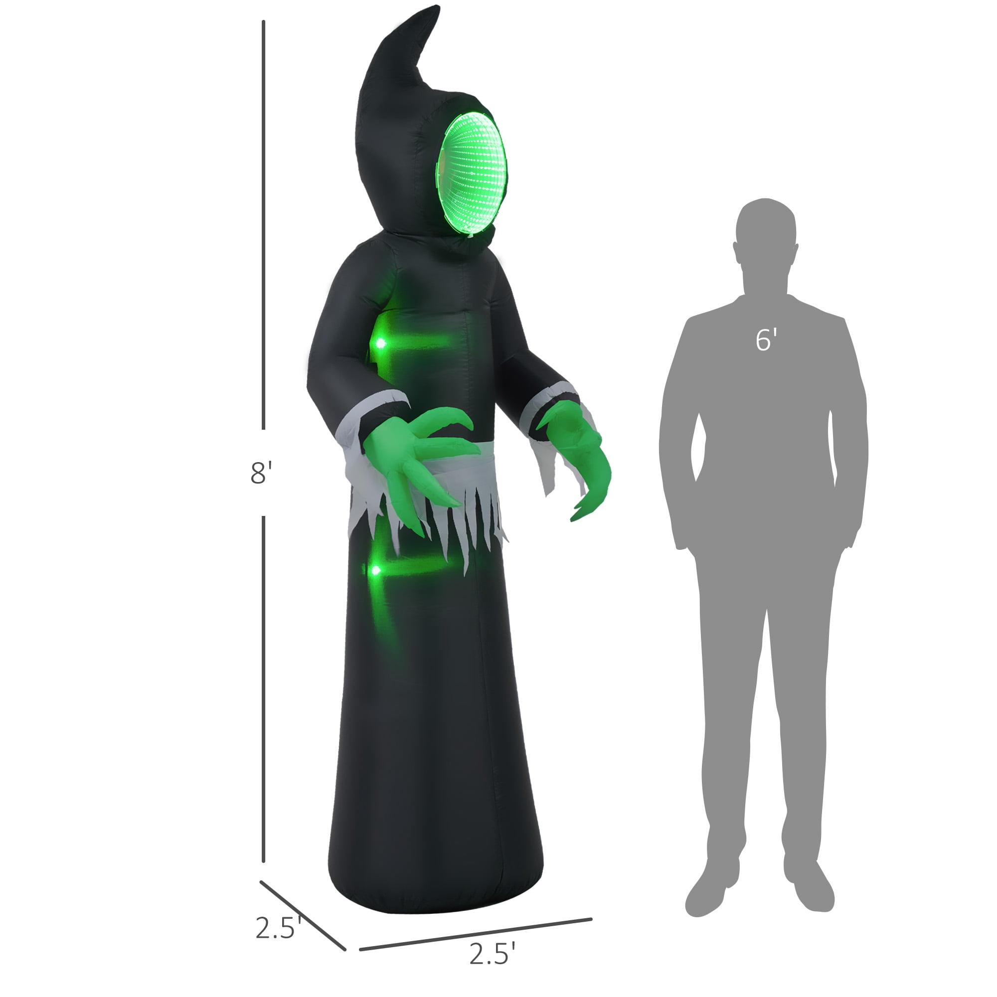Alvantor Inflatable Halloween Decorations 8ft Blow Up Ghost Display with LED Light for Indoor Outdoor