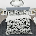 thumbnail image 2 of Designart "Snow Leopard Spots In Black And White" Geometric Bedding Covert Set - Modern & Contemporary Bed Set With 2 Shams, 2 of 5